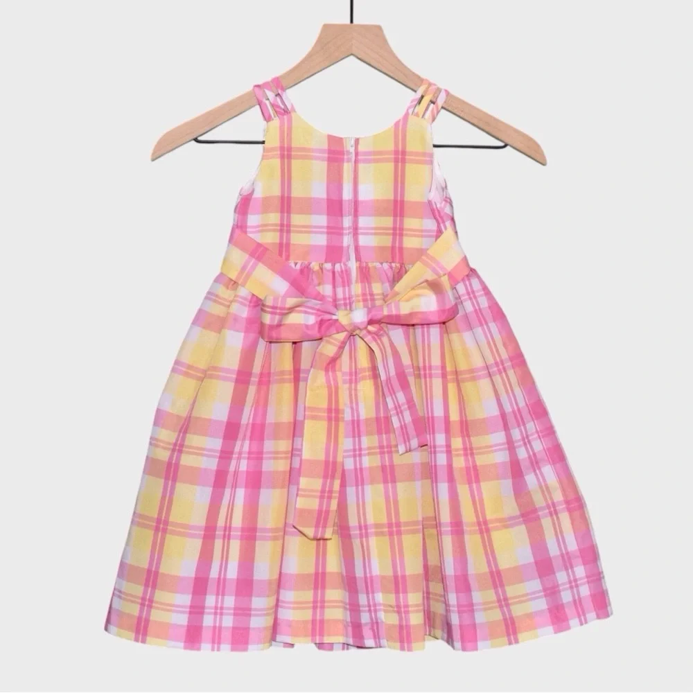Bonnie Jean‎ Plaid Fit and Flare Bow Waist Party Dress